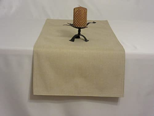Tischläufer | Sand/Beige - Eckig - 40x100cm | Tischband | Mitteldecke | Leinen-Optik | Lotus-Effekt | Schmutzabweisend