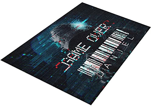 timalo® Cooler Gamer Teppich mit Namen für Jungen | Personalisierter Kinderteppich mit Wunschname Gaming Fußmatte Deko Kinderzimmer Game Over | carpet-gamer-70x50-19