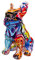 IDORTYBB Graffiti-Statue mit französischer Bulldogge, Tier-Hund, Kunstfigur, Heimdekoration für Wohnzimmer, Schlafzimmer, Bücherregal, TV-Schrank, Schreibtischdekoration, Tischdekoration, Ornamente