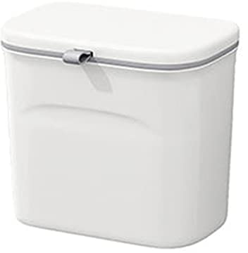 JOYBOS JOB003 Multifuncional Papelera de Cocina montada en la Pared 8 l, facilita Recogida residuos de encimera, para Colgar en Puerta de alacena, 8 litros, ABS+PP, Blanco