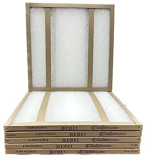 20x20x1 Glasfloss Fiberglass Air Filter, Double Strut, GDS Series, Made in USA, Actual Size: 19 5/8 x 19 5/8 x 3/4 (Box of 6)