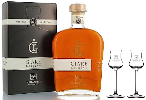 Distilleria Marzadro GRAPPA GIARE ORIGINE 70 CL IN ASTUCCIO CON DUE BICCHIERI