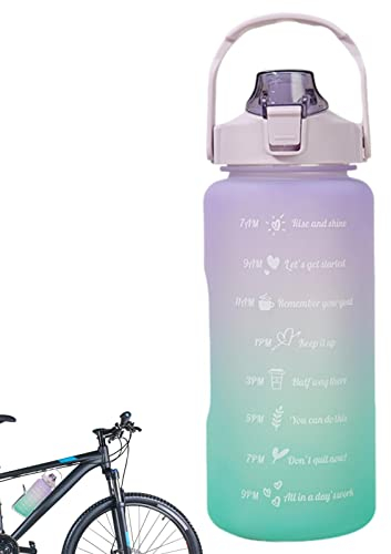 Vesone Agua para niñas | Vaso antigoteo Reutilizable 2 litros - Botella Deportiva Motivacional para Beber con Marcador Tiempo para Gimnasio, Fitness, Deportes al Aire Libre