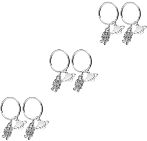 Amosfun 2st Roboter Astronauten Reize Schlüsselanhänger Schlüsselanhänger Galaxie Schlüsselanhänger Schlüsselbund Planeten-gastgeschenke Planet Bezaubert Schlüsselringe Amulett Kind Metall