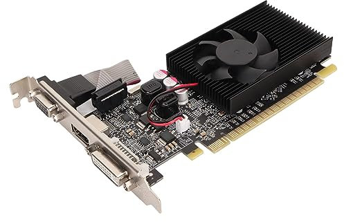 VBESTLIFE Carte Graphique GT210, 1G DDR3 64 Bits 589/500 MHz Fréquence PCI Express 2.0 X 16 Carte Graphique D'ordinateur à Ventilateur Unique avec DVI, VGA, HDMI, pour PC DIY