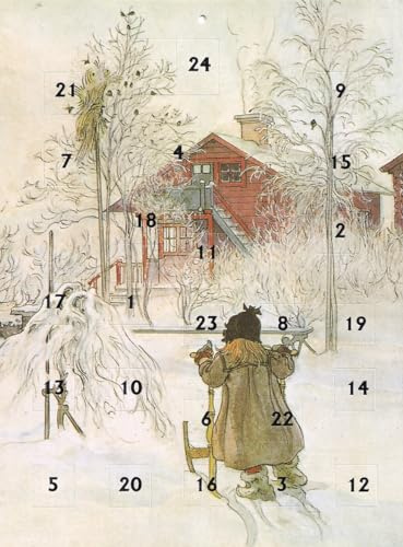Nostalgischer Adventskalender A4 Haus im Winterwald aus Karton