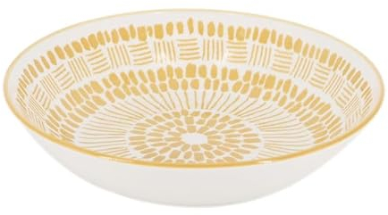 ROCKING GIFTS Plato Hondo Estampado Amarillo, diámetro 20,5cm