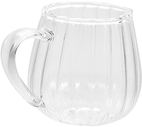 LIFKOME Pot It Verre Résistant Chaleur Petit Pichet Doseur Avec Bec Verseur Créatif Cruche à Crème Pour Café Bar Domesique Et Décoration