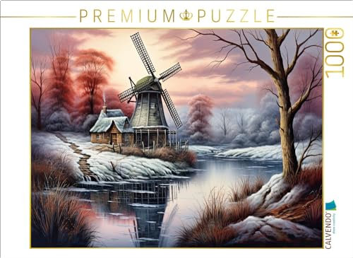 CALVENDO Puzzle Windmühle im ersten Frost | 1000 Teile Lege-Größe 64 x 48 cm Foto-Puzzle für glückliche Stunden