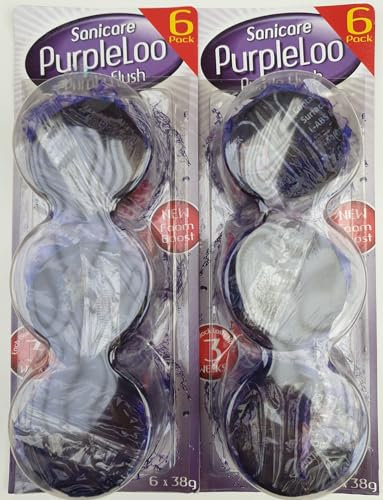 Sanicare Purple Loo Toilet Cistern Blocks 12 Pack 38g, Toilet Bowl Cleaner, Long Lasting Fragrance, Prevents Limescale, Lasts 3 Weeks