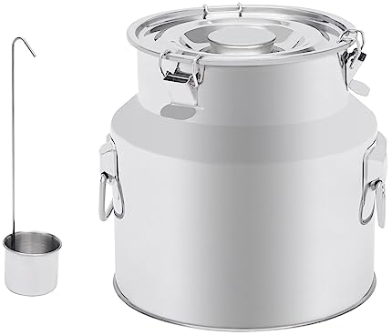 Bricco per latte in acciaio inox, sigillato ermeticamente, contenitore per il trasporto del latte con contenitore per il vino con coperchio, maniglia per il trasporto (22 l)