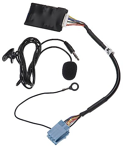 vhbw Bluetooth Adapter kompatibel mit Skoda Octavia 2003-2007 MS 303, Melody, MFD Navi, Gamma Autoradio - Inkl. Mikrofon, Klinkenkabel + Clip