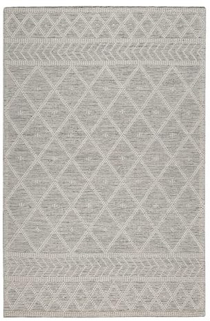 Wecon Home Handgewebter Teppich von Esprit - Aus hochwertiger Schurwolle mit gewalkter Oberfläche - Für Moderne Räume - Lia (140 x 200 cm, hellgrau)