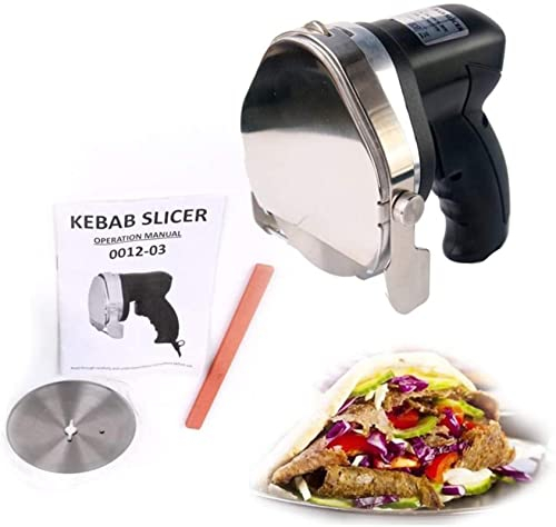 MLUENF Macchina, affettatrice elettrica per Kebab da 80 W Coltello Elettrico per Kebab Coltelli da Intaglio elettrici Portatili Macchina per mannaia per Kebab Coltello Kebab Turco Portatile Elettrico