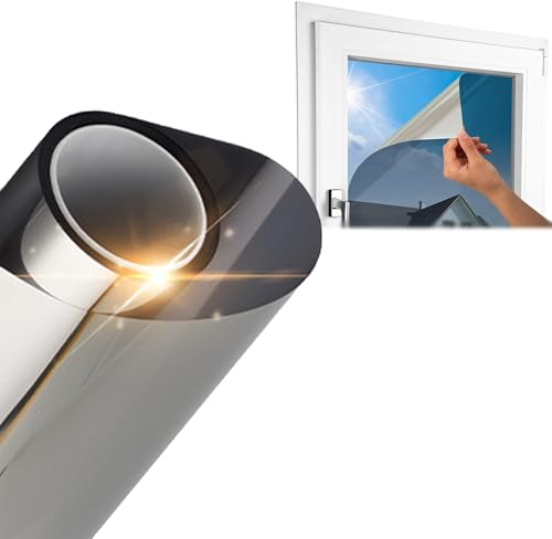 Vinilo Efecto Espejo for Ventana Cristal Lámina, Vinilo Pet Película Adhesiva Lámina De Espejo, Control Del Calor, Anti UV, for Ventanas Privacidad, Película Protección Privacidad, 140x100 Cm(120*400C