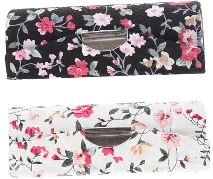 Mikinona 2 Pezzi Porta Rossetto Retrò Floreale Con Specchio Compatto Portatile Per Donne Elegante Bellissimo Design