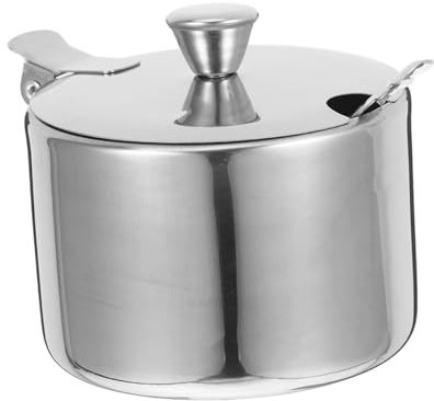 ASAKKURA 1ensemble Set De Récipients Acier Inoxydable Avec Cuillère Pour Épices Sucre Et Condiments Conteneur De Cuisine Pratique Avec Couvercle