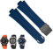 hoosouk Wasserdichtes Gummiarmband mit Anstoßende für Oris-Armbanduhrenarmband mit Edelstahl-Faltschließe(Blue-black)