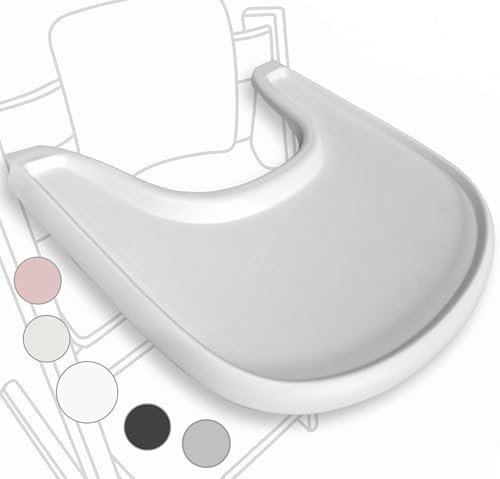 Bandeja para tronas altas compatible con la silla Stokke Trip Trap, diseño ergonómico curvado, blanco, sin BPA, fácil de montar
