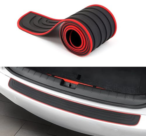 Car Rear Bumper Protector,Bumper Protector Strip,Universal Flexible Rear Bumper Guard Protector for Car,Anti-scratch Cover for Pickup Truck SUV (Black with Red Edge 35.4 X3)