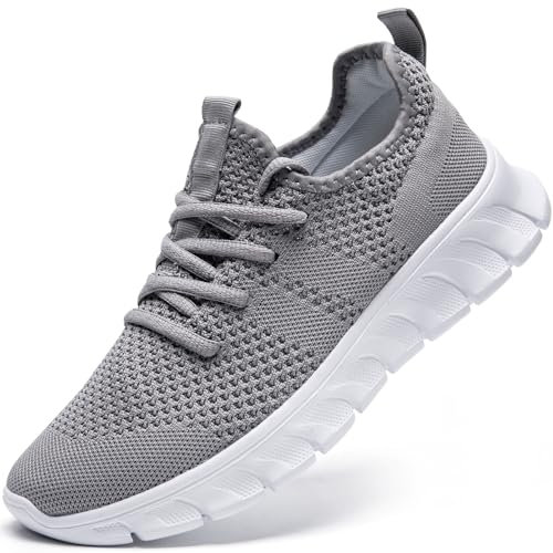 Damyuan Laufschuhe Herren Schuhe Sneaker Sportschuhe Turnschuhe Wanderschuhe Tennisschuhe atmungsaktiv leichte Gymnastikschuhe Freizeit straßenlaufschuhe Grau 48