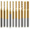 Bamberg Schaftfräser-Sets, 10-Teilig, Beschichteter Schaftfräser, 1/8-Schaft, 0,6-1,5 mm, Mikro-Schaftfräser, Gravur-Bits, CNC-Fräser