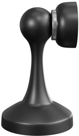 Amig - Tope Magnético para Retención de Puertas - Colocación en Suelo o Pared - Potente Imán - Fácil Instalación, Incluye Tornillería - Acero Inoxidable - Color Negro - Ø55 x 85 mm