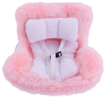 BOXOB Car Safety Seat for Dolls, Pink Decorative Sofa Seat with Soft Furry Cushion and Headrest for Car Air Vents Decor to Display Plush Doll Toy Ornaments Accessories
