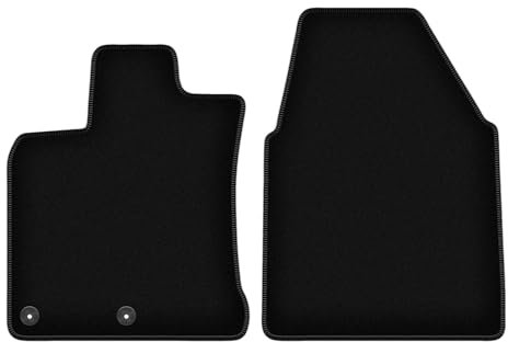 Wielganizator Velours Vorne Fußmatten passend für Nissan Qashqai I J10 (2006-2013) | Qualität: Basic - Genaue Passform, rutschfeste Untregrund 2-teilig - Schwarz