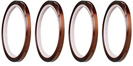 Coupris Thermiques Faciles à Coller 4 Rouleaux, Solide Adhésif 0,2 Pouce X 108 Pieds, Isolation d'application Large pour le Ruban appuyé à la Chaleur avec des Produits électroniques Fixation, Fils