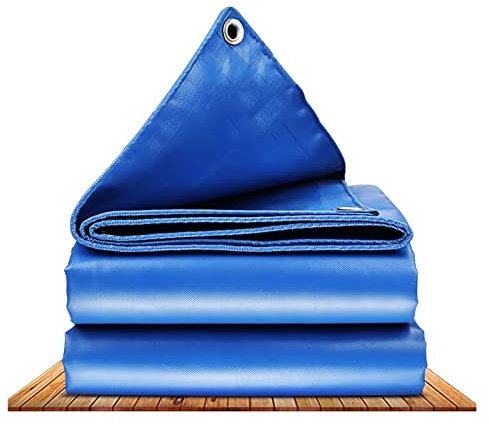 RLINZ Lona Impermeable en PVC Anti-Ultravioleta Plástico Toldo para Exterior, Piscina, Estanque de Peces, Revestimiento de Muebles (5x7m)