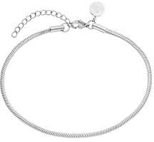 Purelei® Flare Fußkettchen – Viereckige Snake-Chain – Edelstahl vergoldet – Verstellbar 21–25 cm – Statement Fußschmuck für den Sommer – Gold/Silber/Roségold (Silver)