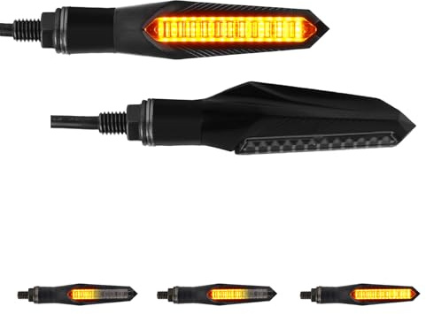 OZ-LAMPE LED Blinker Motorrad für 12V Universal Tagfahrlicht, Passender M8 Gewindebohrung Lauflichtblinker, E Geprüft, Wasserdicht IP67, 2er Set