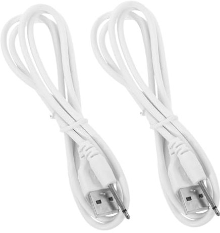 NUOBESTY Cable De Carga De Cc De Repuesto Usb a Dc De 2,5 Mm Para Dispositivos Electrónicos, Adaptador Usb a Cc, Uso Lámparas De Mesa y Ventiladores Pequeños, Color Negro, Paquete De 2