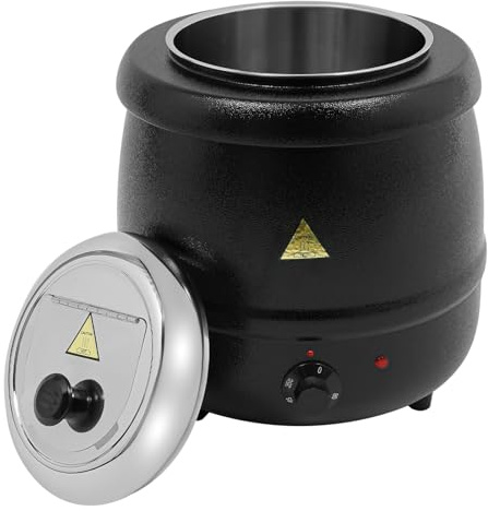 Suppenkessel Elektrisch, Suppenwärmer Elektrisch, Suppentopf mit herausnehmbarem Edelstahl Einsatz und Deckel, bis 80°C, für Hausversammlungen, Partys, Restaurants und Cafeterias (10L)