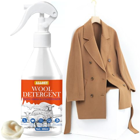 Wollwaschmittel Flüssig, Kaschmir Waschmittel, Spray ohne Abspülen, 300ML | Wool Wash, Effektiv gegen Schmutz, Hält Deine Kleidung Weich und Geschmeidig, Fleckenspray für Wollkleidung, Wollhosen