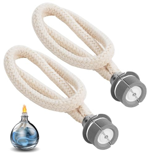 Duftlampe Docht Ersatz für Lampe Berger & Katalytische Duftlampen, 18mm | Öllampe Ersatzdocht Silber für Raumluftverbesserung & Aromatherapie, Langlebiges Katalytisches Brenner Zubehör (2, Rund)