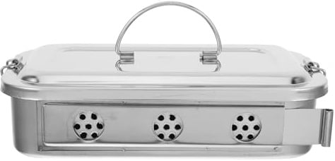 Gatuida Edelstahl Desinfektionsbox mit Deckel und Löchern Instrumentenaufbewahrung für Medizinische und Zahnärztliche Geräte