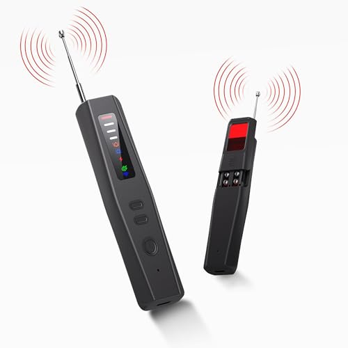 RAMPOW YNAK Detektor für versteckte Kameras und Abhörgeräte, 5 in 1 | 2025 Anti-Spionage-Detektor, GPS-Spion, Diebstahlalarm, Bugs, RF-Geräte und Audio, erweiterter Scan, für Zuhause, Hotel, Büro