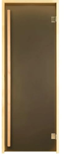 Sotra GRAND Saunatür Lindenholz mit ESG-Sicherheitsglas 8 mm – bronzefarbene Glastür, hitzebeständig bis 300°C, universal Links/Rechts, ohne Schwelle, für Innen- und Außensauna