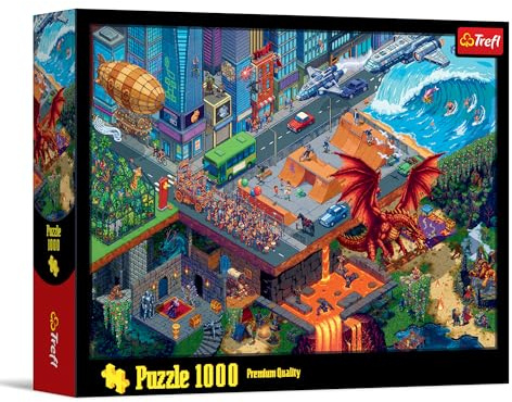 Trefl - Puzzle 1000 Teile, Die Stadt Pixel, Klassische Puzzles