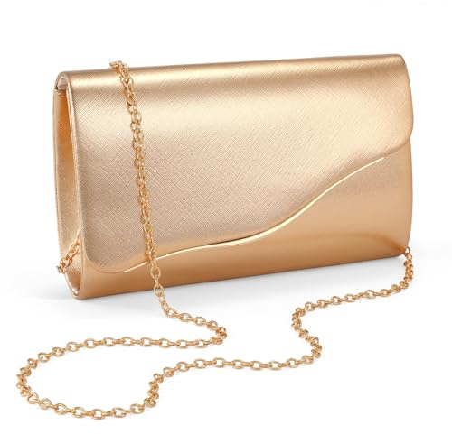 XquiziFit Damen Clutch Handtaschen Formelle Abend Clutch mit Abnehmbarer Kette Kunstwildleder Handtasche für Hochzeitsfeiern