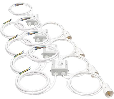 Power Splitter 2m Herdverteiler Stromverteiler Küchenverteiler Küchen Anschluss Box Backofen Kochfeld Ceran Induktion Herd White (Packung mit 4)