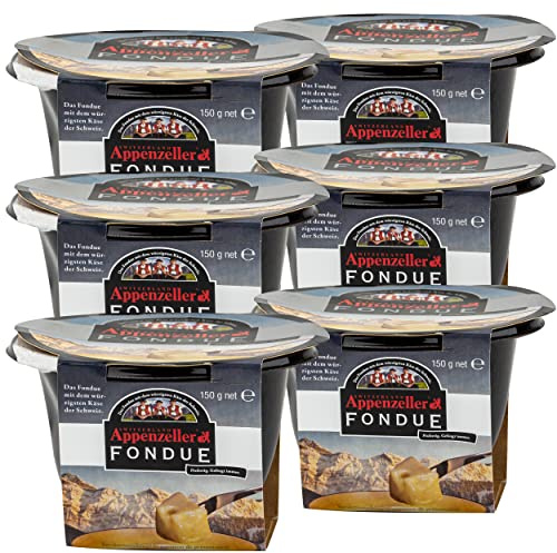 APPENZELLER KÄSE-FONDUE mini 6x 150g Fondue-Snack fertig-Fondue Fertiggericht für die Mikrowelle Fonduemischung aus schweizer Käse cremig fein-herb zart-schmelzend