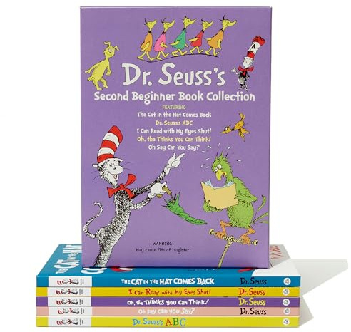 Dr. Seuss's Second Beginner Book Boxed Set Collection: The Cat in the Hat Comes Back; Dr. Seuss's ABC; I Can Read with My Eyes Shut!; Oh, the Thinks You Can Think!; Oh Say Can You Say?