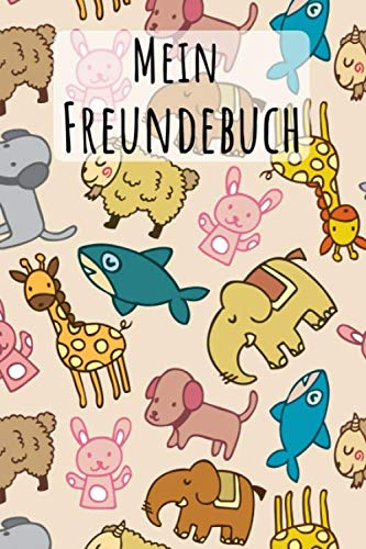 Mein Freundebuch: Tiere Muster | Für Kinder zum Eintragen | Platz für 49 Freunde | DIN A5+ | Geschenkidee