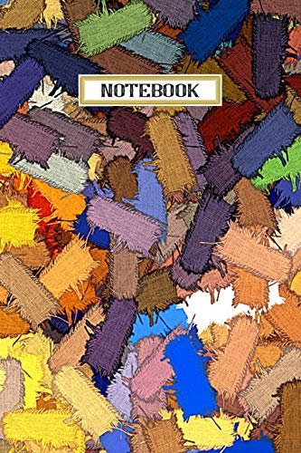 Notebook: Colorful fabric patches pattern, 6x9 inch Dated Journal Notebook, 200-page