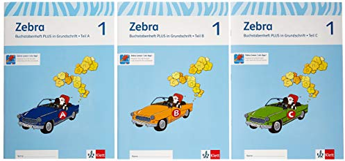 Zebra. Buchstabenheft plus in Grundschrift 1. Schuljahr- 3er Pack(Teile A, B, C): Buchstabenheft plus Grundschrift Klasse 1
