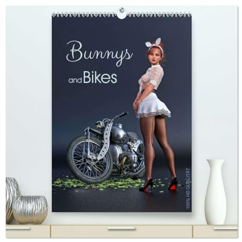 Bunnys and Bikes (hochwertiger Premium Wandkalender 2026 DIN A2 hoch), Kunstdruck in Hochglanz: Ein Fotoshooting im Pin-Up Stil (CALVENDO Erotik)