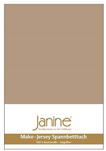 Janine Spannbetttuch 5007 Mako Jersey 180/200 bis 200/200 cm Nougat Fb. 37